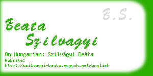 beata szilvagyi business card